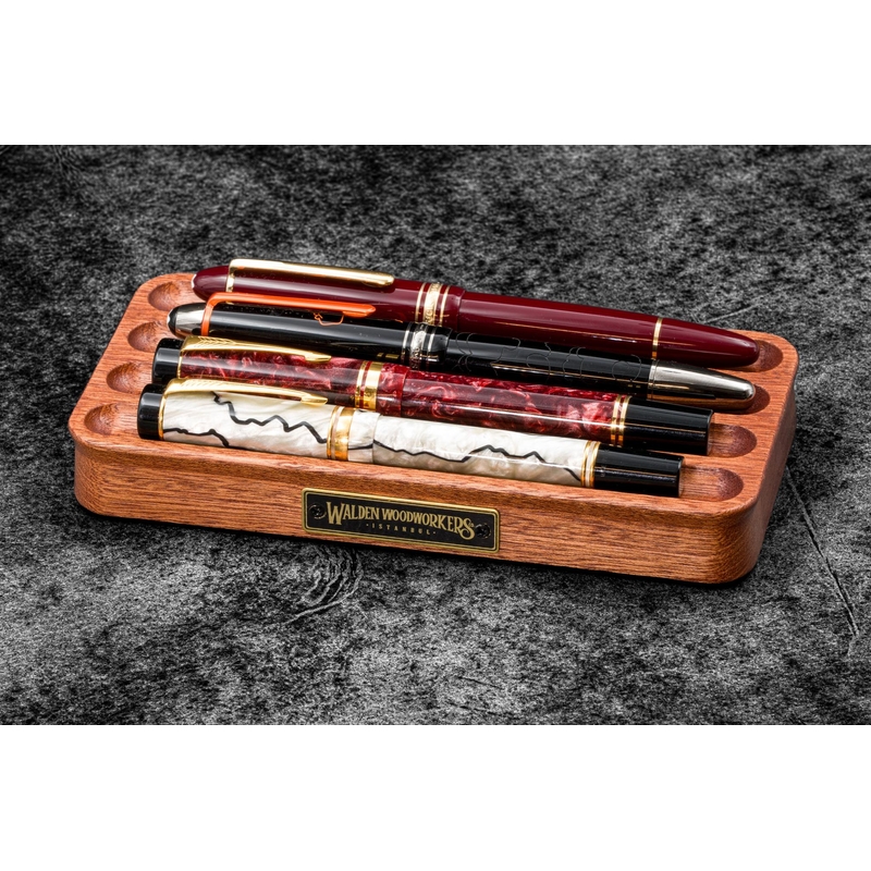 Galen Leather Galen Leather The Pen Station Supporto Portapenne in Legno di Mogano