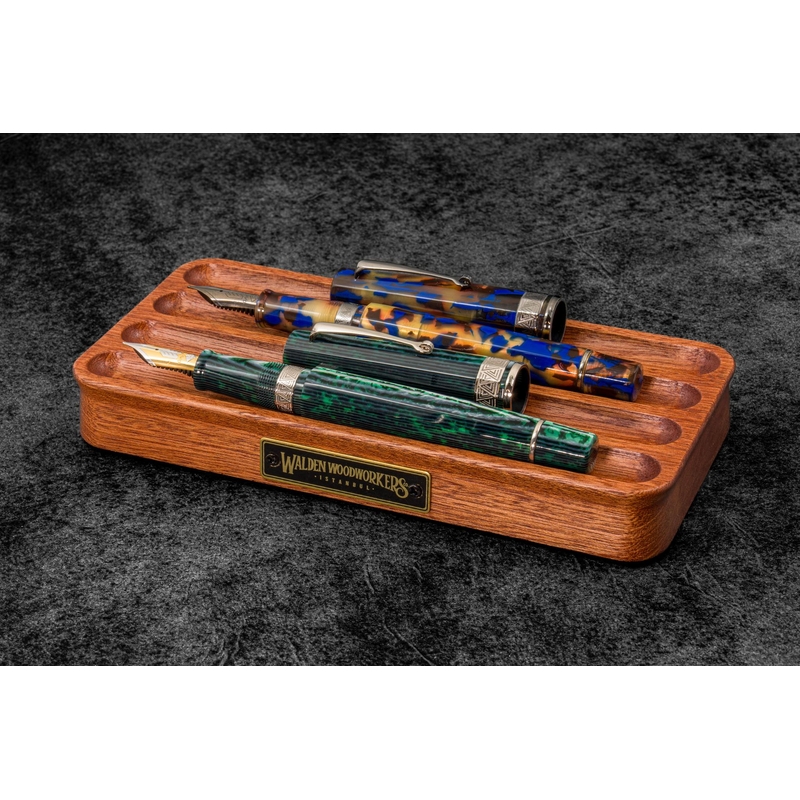 Galen Leather Galen Leather The Pen Station Wooden Pen Stand Mahogany