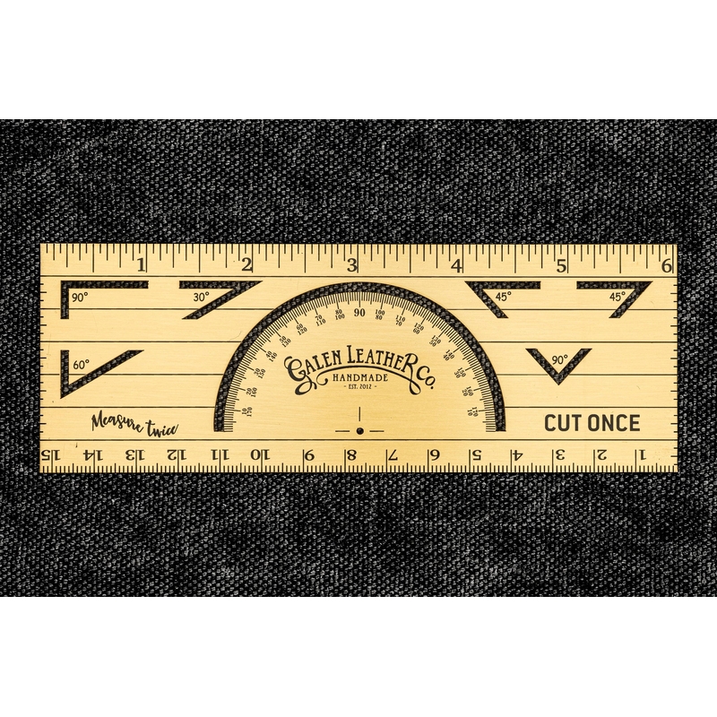 Galen Leather Galen Leather The Geometer's Tool Righello Multiuso in Ottone