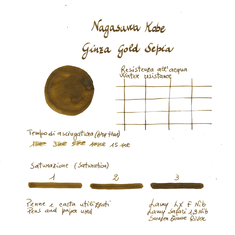Nagasawa Nagasawa Kobe Monogatari Ginza Gold Sepia Ink Bottle 50 ml