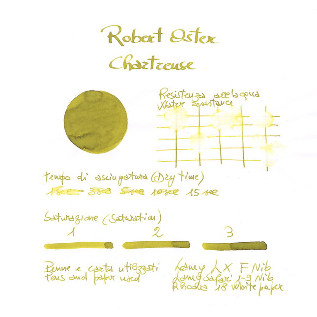 Robert Oster Chartreuse Ink Bottle 50 ml