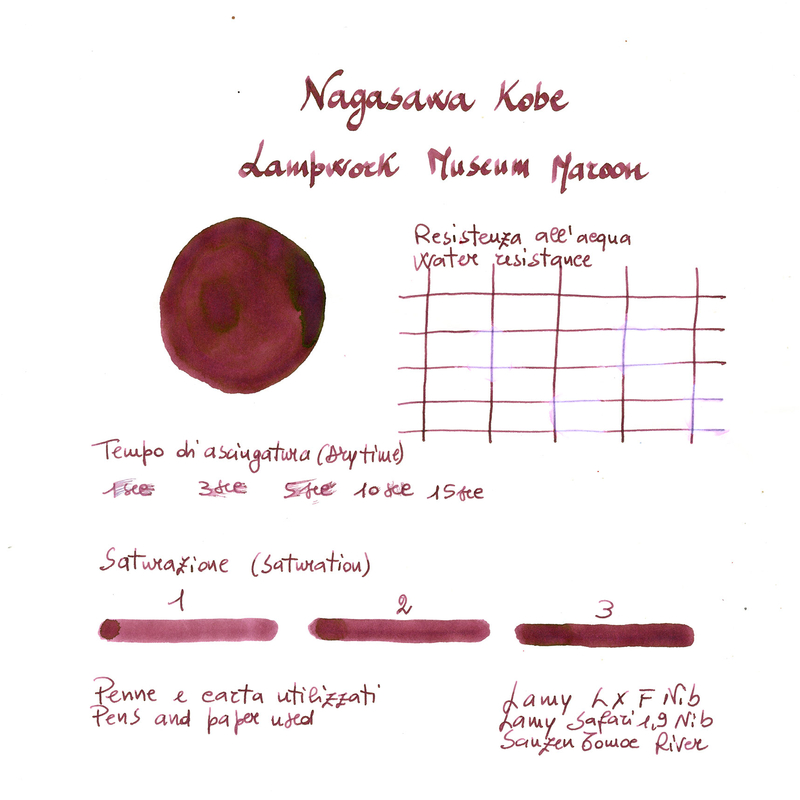 Nagasawa Nagasawa Kobe Monogatari Lampwork Museum Maroon Inchiostro 50 ml