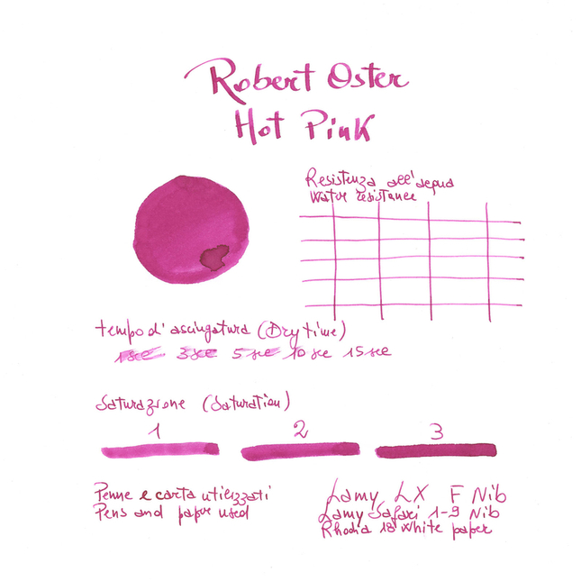 Robert Oster Hot Pink Ink Bottle 50 ml
