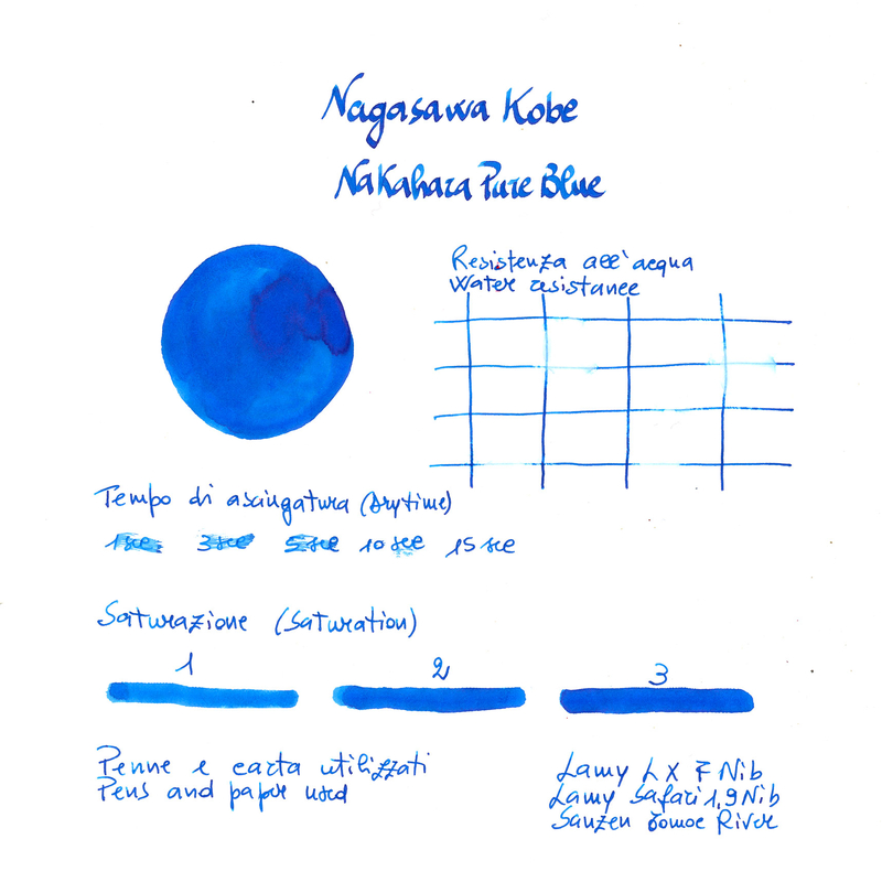 Nagasawa Nagasawa Kobe Monogatari Nakahara Pure Blue Ink Bottle 50 ml