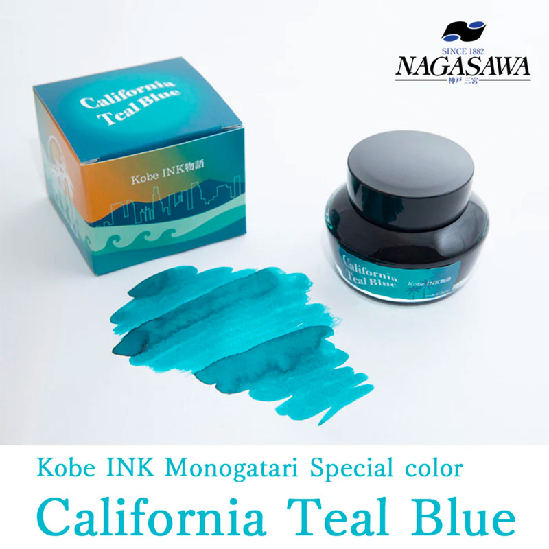 Nagasawa Nagasawa Kobe Monogatari California Teal Blue Ink Bottle 50 ml