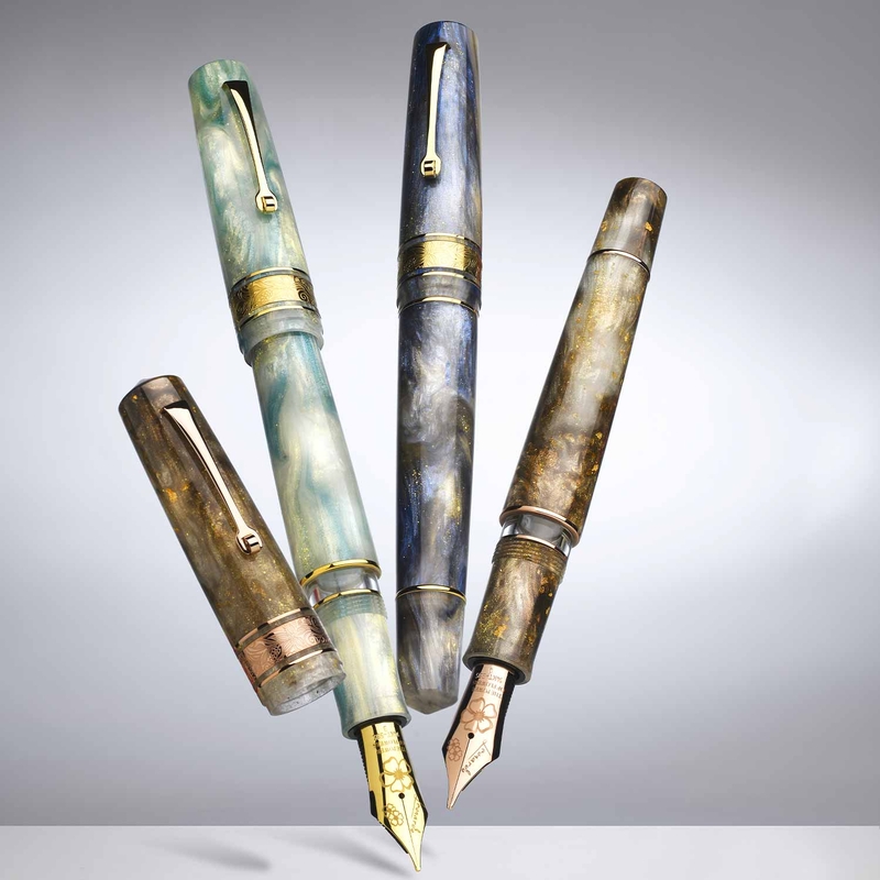 Leonardo Officina Italiana Leonardo Momento Zero Grande 2.0 Fountain Pen Hydrangea 14k Limited Edition