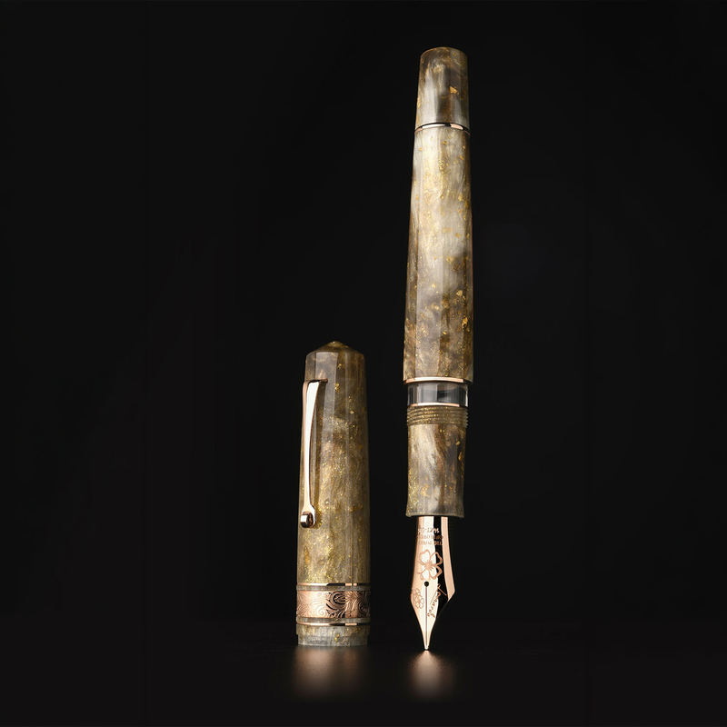 Leonardo Officina Italiana Leonardo Momento Zero Grande 2.0 Fountain Pen Chocolate Cosmos No. 8 Nib 14k Limited Edition