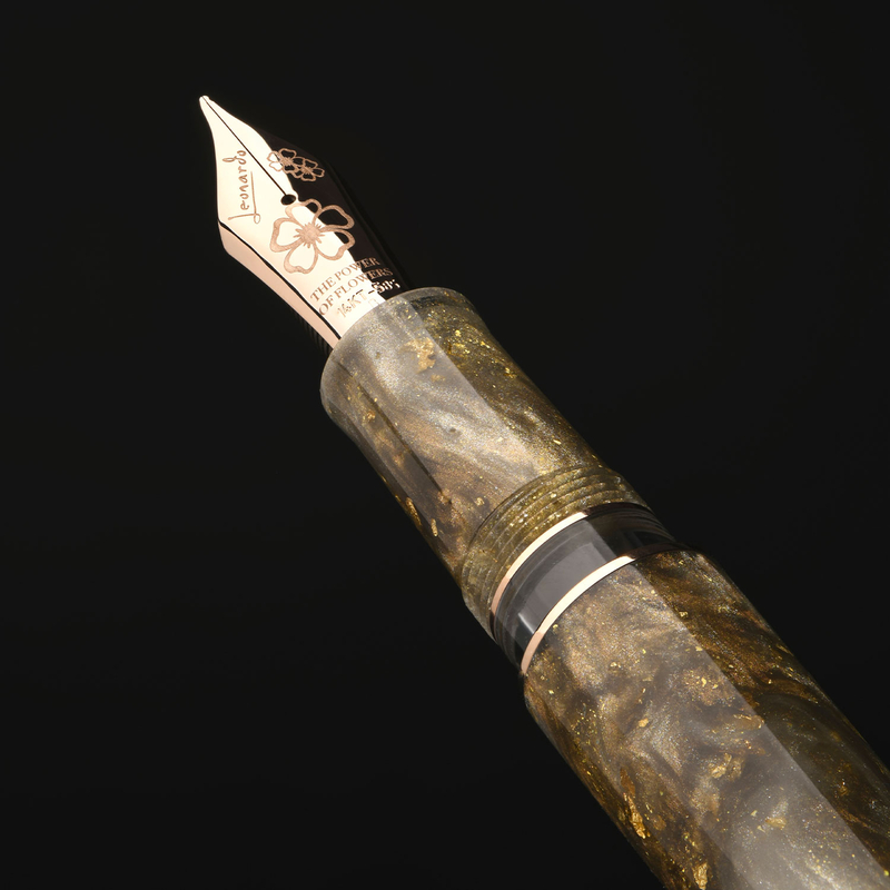 Leonardo Officina Italiana Leonardo Momento Zero Grande 2.0 Fountain Pen Chocolate Cosmos No. 8 Nib 14k Limited Edition