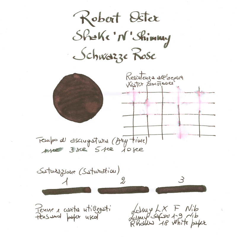 Robert Oster Shake 'N' Shimmy Schwarz Rose Inchiostro 50 ml