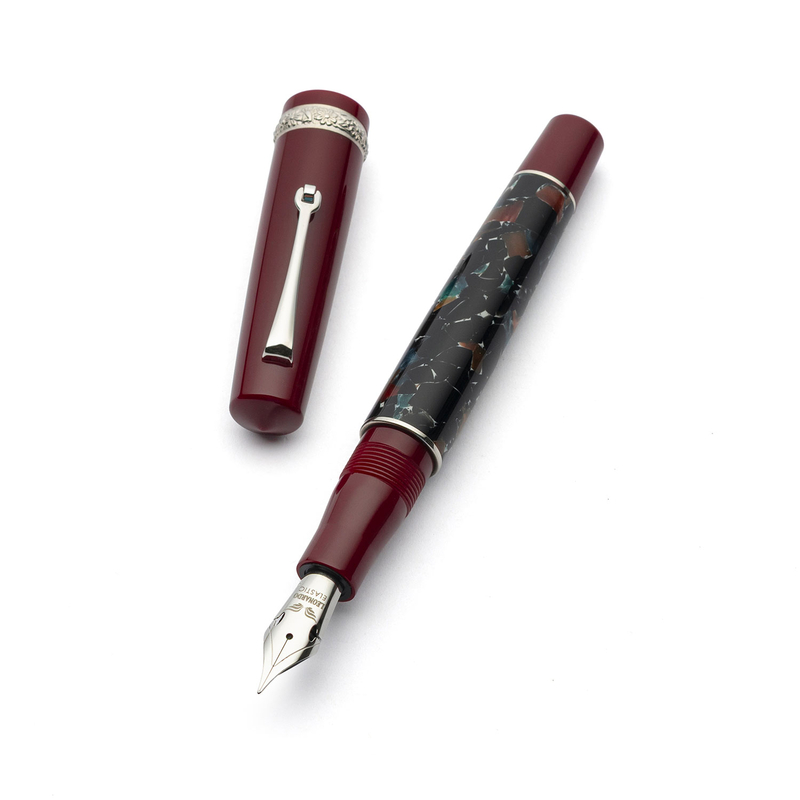 Dolcevita Leonardo x Dolcevita Momento Zero Fountain Pen Marmo Pompei & Rhodium