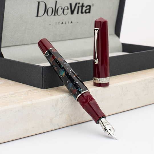 Leonardo x Dolcevita Momento Zero Fountain Pen Marmo Pompei & Rhodium