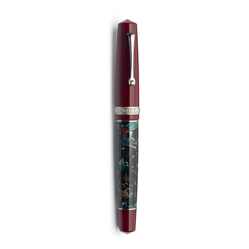 Dolcevita Leonardo x Dolcevita Momento Zero Fountain Pen Marmo Pompei & Rhodium