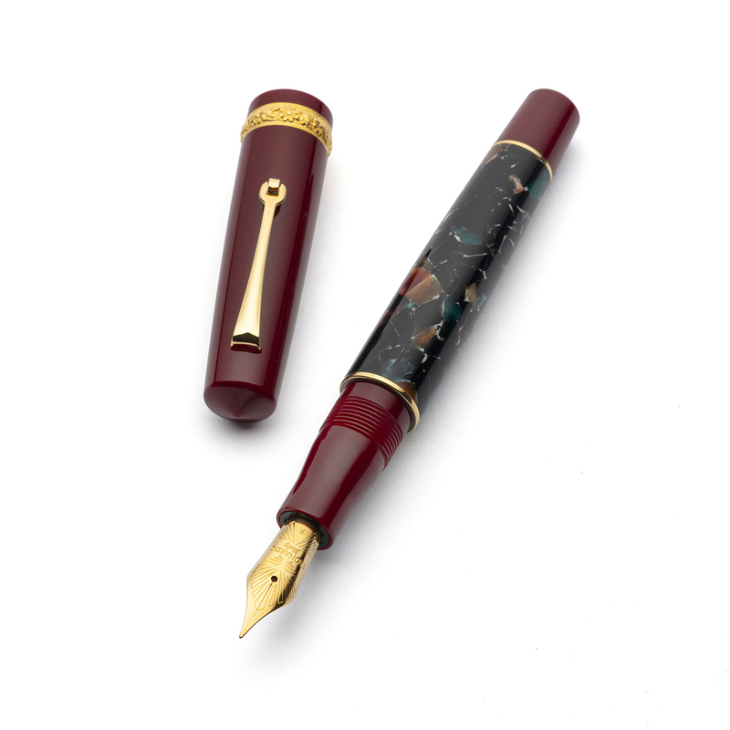 Dolcevita Leonardo x Dolcevita Momento Zero Fountain Pen Marmo Pompei & Gold