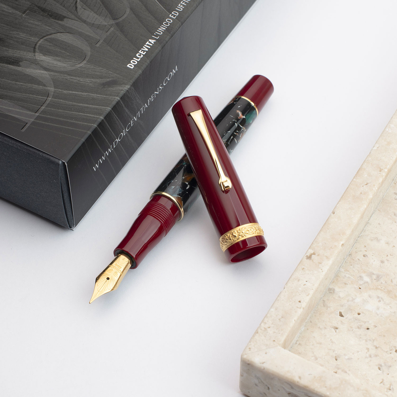 Dolcevita Leonardo x Dolcevita Momento Zero Penna Stilografica Marmo Pompei & Oro