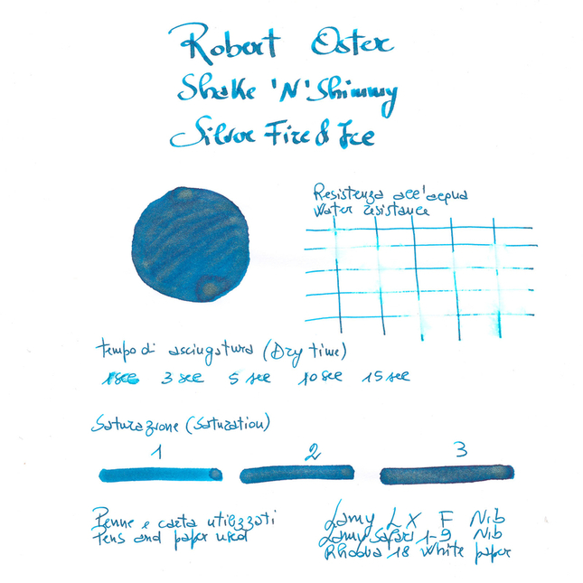 Robert Oster Shake 'N' Shimmy Silver Fire and Ice Ink Bottle 50ml