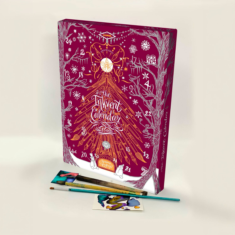 Diamine Diamine InkVent Calendar Burgundy Edition Calendario dell'Avvento 2026 con Inchiostri