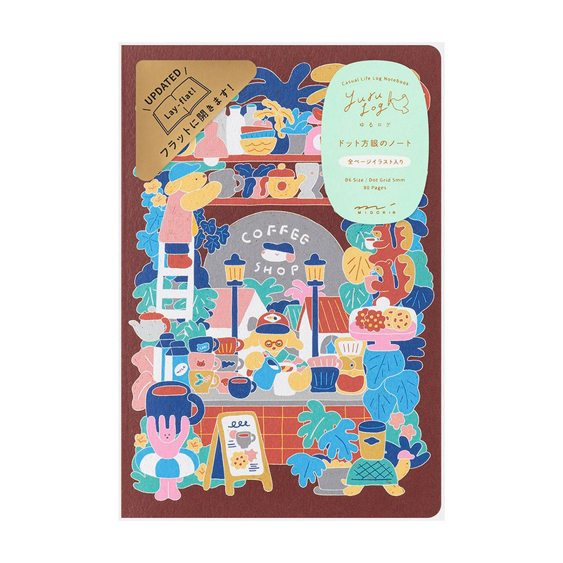 Midori Midori Yuru Log Notebook B6 Coffee Shop Dot