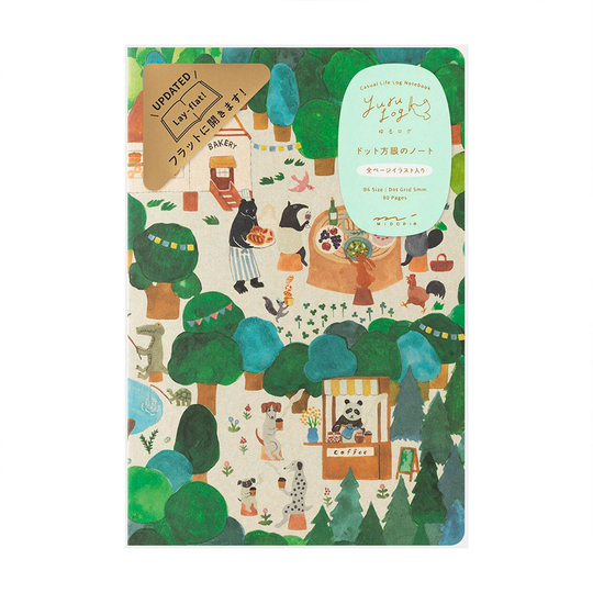 Midori Yuru Log Notebook B6 Forest Animal Dot