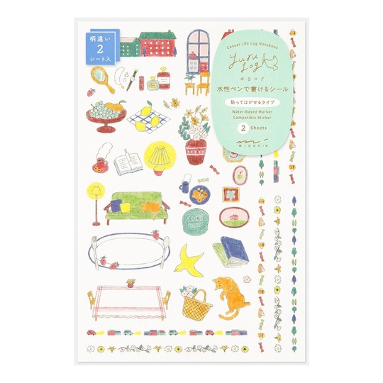 Midori Yuru Log Adesivi Decorativi 2 Fogli Daily Life