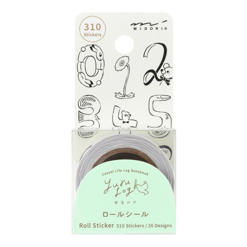 Midori Midori Yuru Log Roll Sticker Numbers