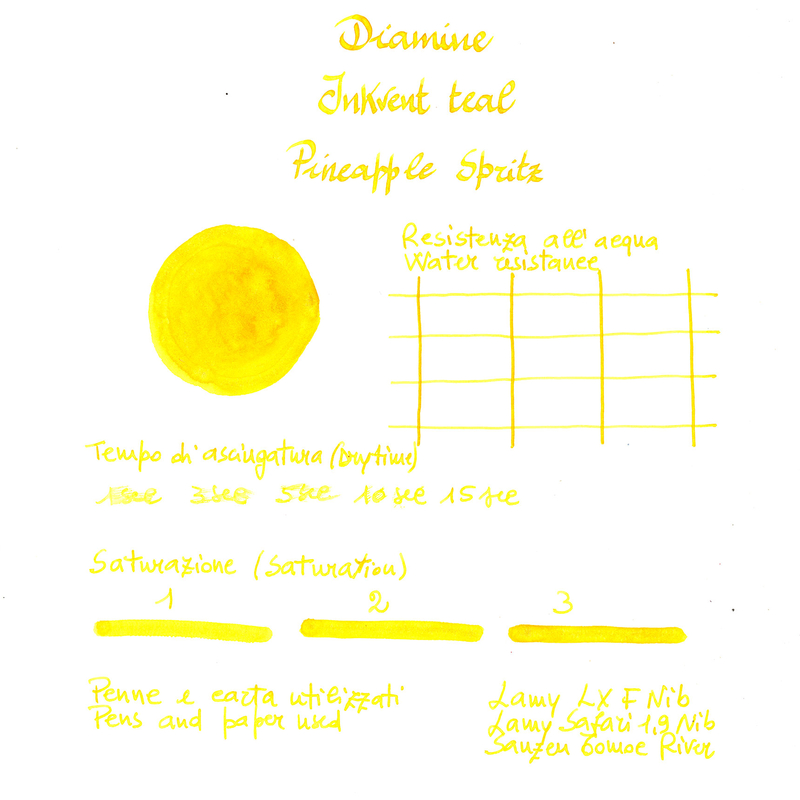 Diamine Diamine Inkvent Pineapple Spritz Inchiostro 50 ml Teal Edition Pigment Chameleon