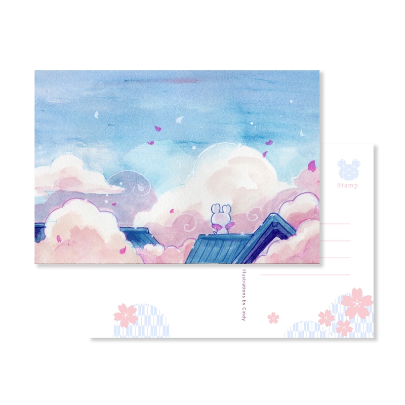 Esterbrook Esterbrook x Sakuradragon Set of 3 Postcards Sakura Street