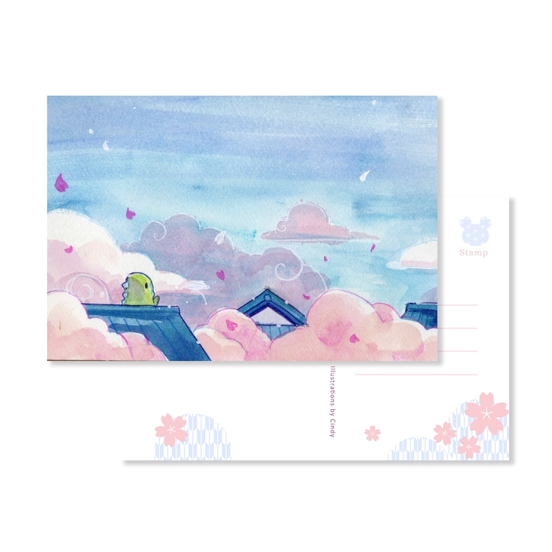 Esterbrook Esterbrook x Sakuradragon Set di 3 Cartoline Sakura Street