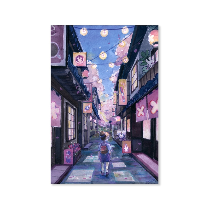Esterbrook Esterbrook x Sakuradragon Set of 3 Postcards Sakura Street