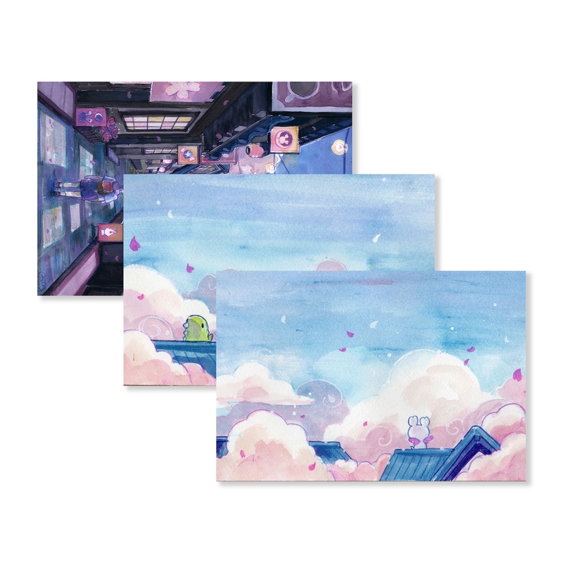 Esterbrook Esterbrook x Sakuradragon Set of 3 Postcards Sakura Street
