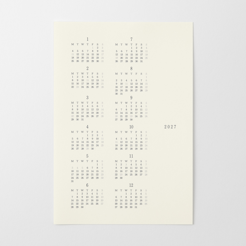 MD Paper MD Diary Sticker -M- Agenda 2027 Mensile Adesiva