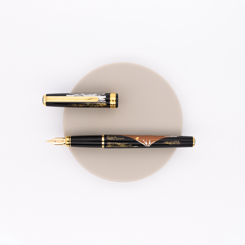 Platinum Vicoh Modern Maki-e Fountain Pen Red Mt. Fuji