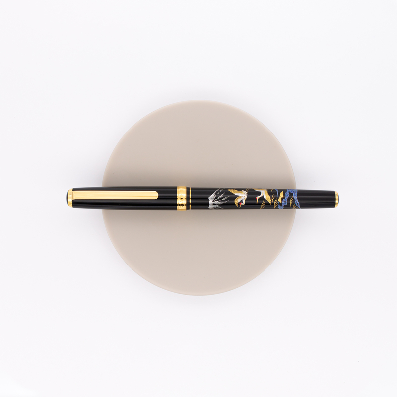 Platinum Vicoh Modern Maki-e Fountain Pen Crane & Mt. Fuji