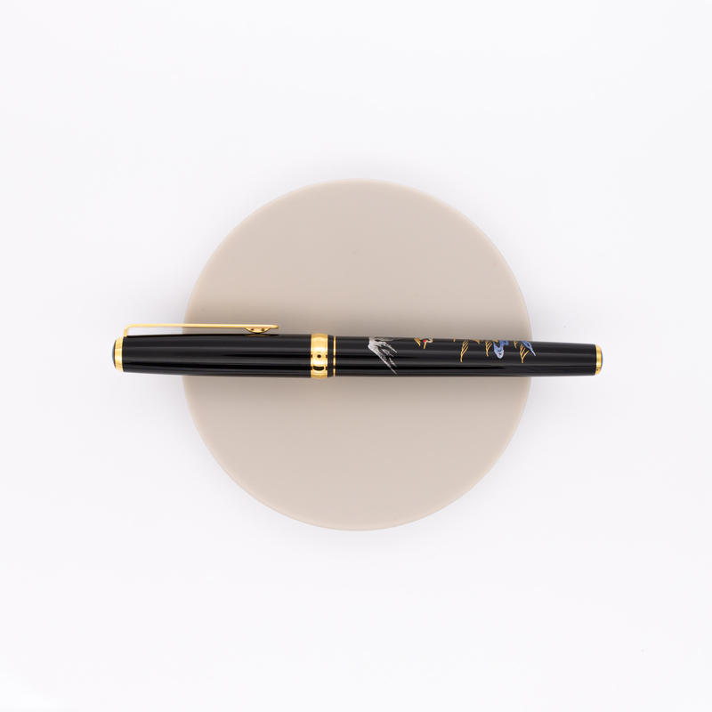Platinum Vicoh Modern Maki-e Fountain Pen Crane & Mt. Fuji
