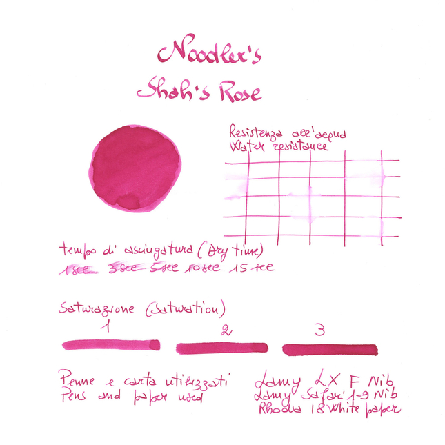 Noodler's Shah's Rose Inchiostro 3 oz