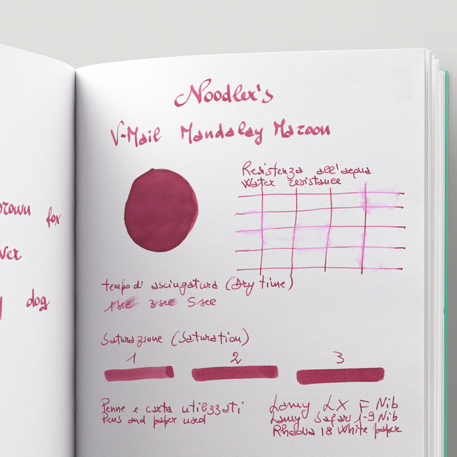 Noodler's V-Mail Mandalay Maroon Inchiostro 3 oz
