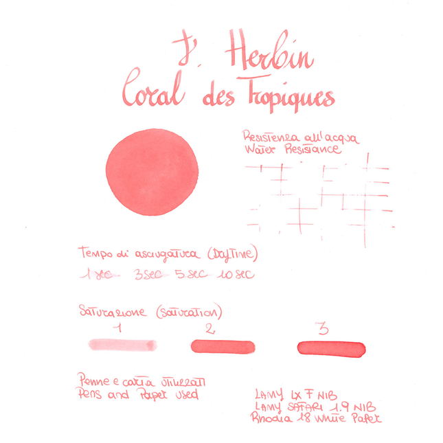 Herbin Corail des Tropiques Ink Bottle 30 ml