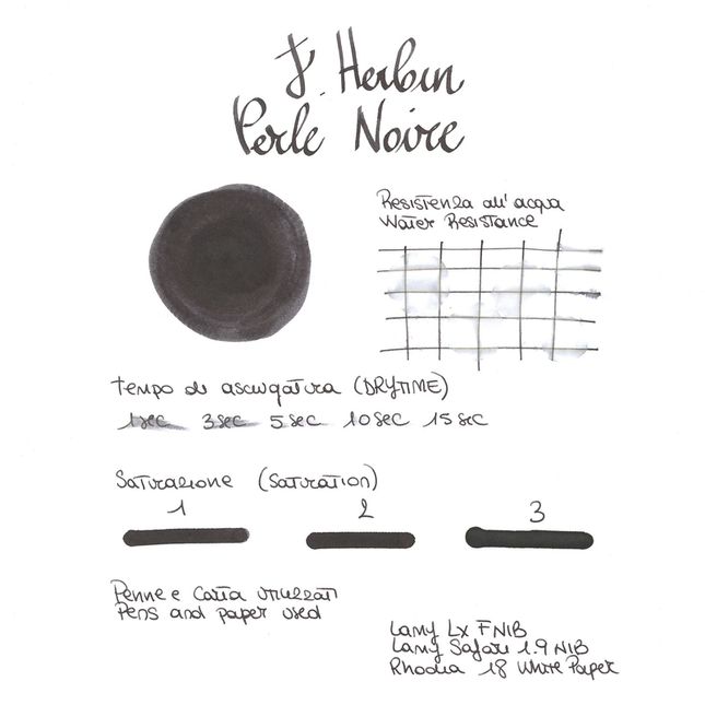 Herbin Perle Noire Ink Bottle 30 ml