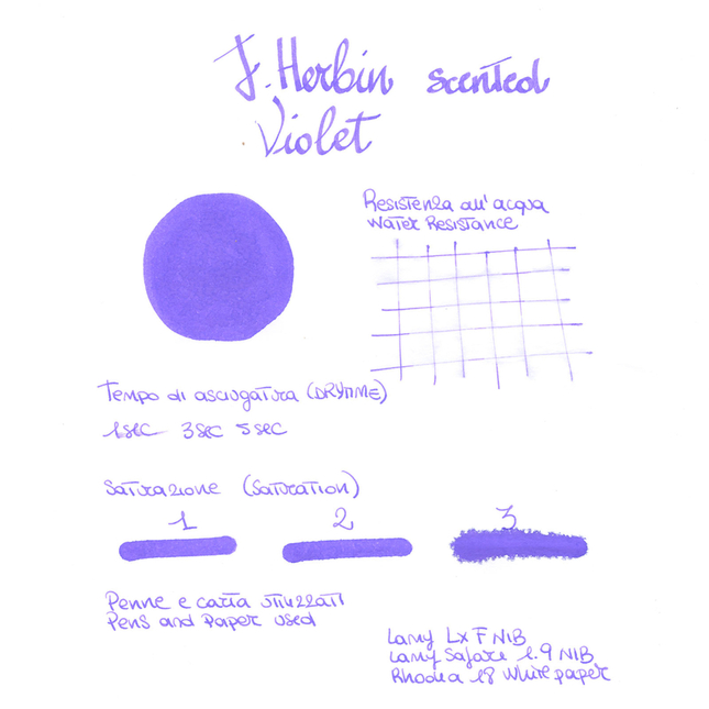 Herbin Violet Scented Ink Bottle 30 ml