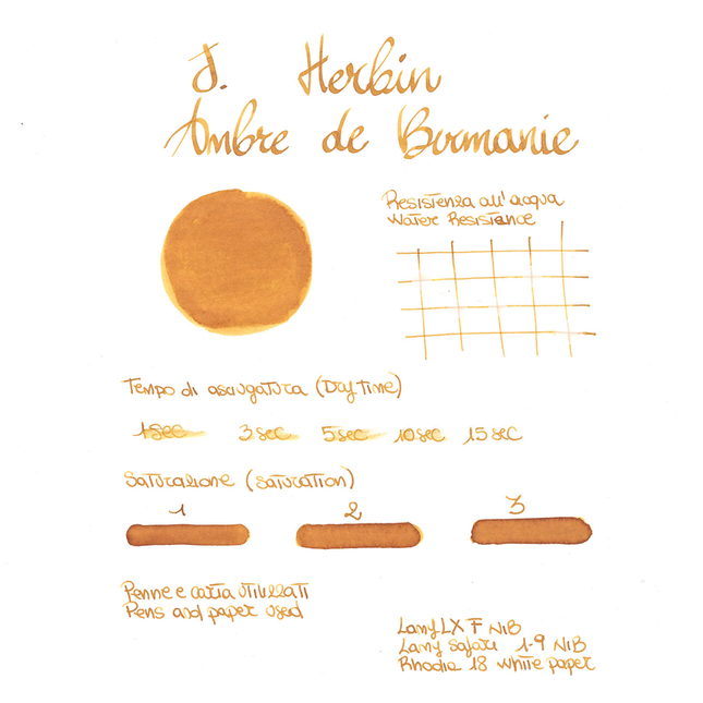 Herbin Ambre de Birmanie Inchiostro 10 ml
