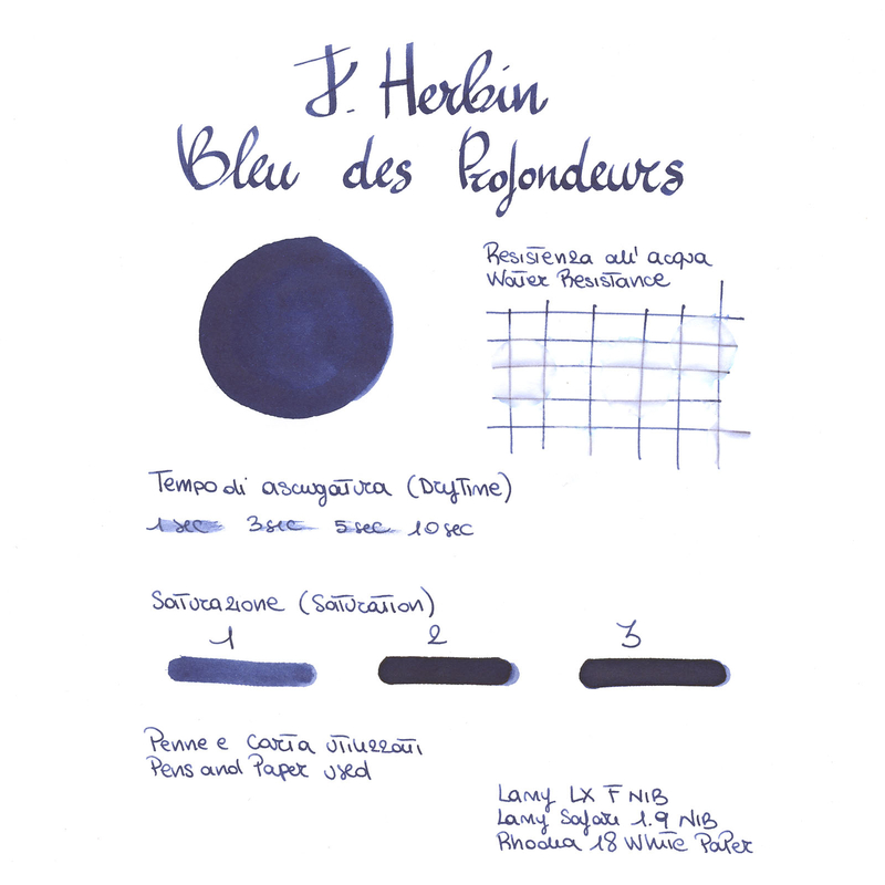 Herbin Bleu des Profondeurs Inchiostro 10 ml