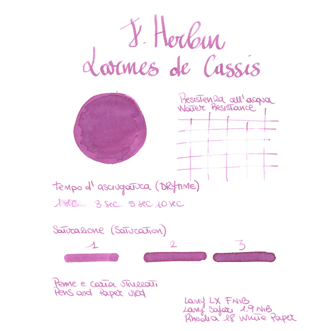 Herbin Larmes de Cassis Inchiostro 10 ml