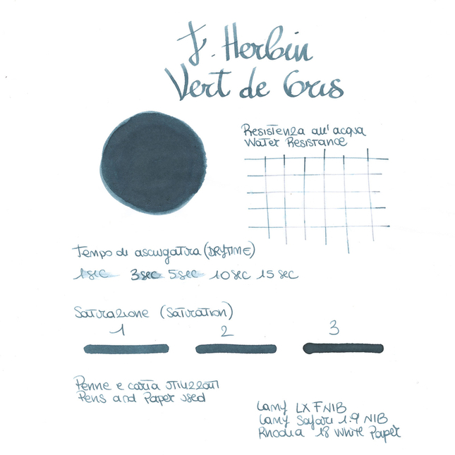 Herbin Vert de Gris Inchiostro 10 ml