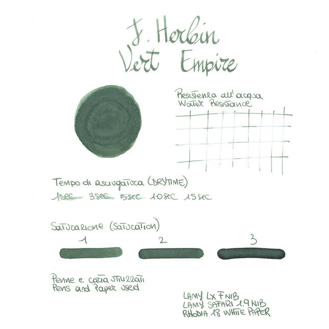 Herbin Vert Empire Inchiostro 10 ml
