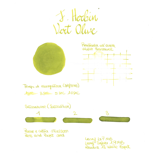 Herbin Vert Olive Ink Bottle 10 ml