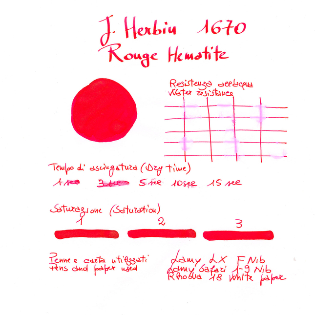 Herbin 1670 Rouge Hematite Inchiostro 50 ml