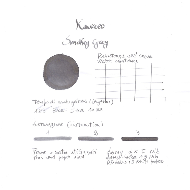 Kaweco Smokey Grey 6 Ink Cartridges