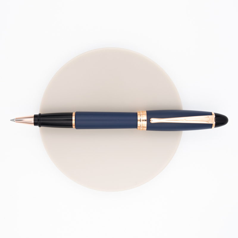 Aurora Ipsilon Satin Rollerball Pen Blue Rose Gold