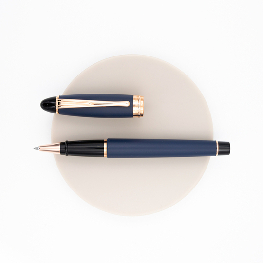 Aurora Ipsilon Satin Rollerball Pen Blue Rose Gold
