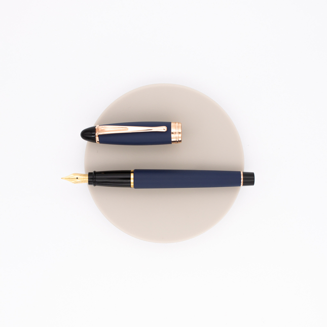 Aurora Ipsilon Satin Fountain Pen Blue Rose Gold