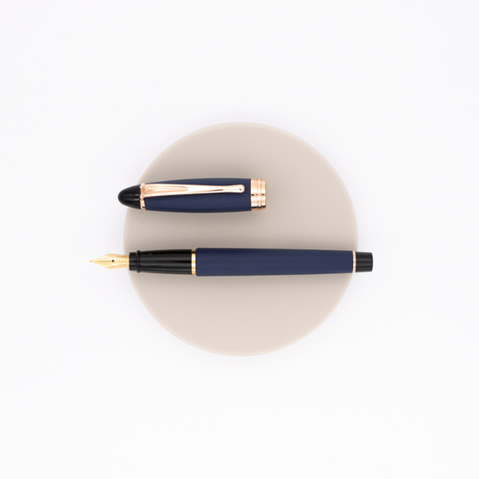 Aurora Ipsilon Satin Fountain Pen Blue Rose Gold